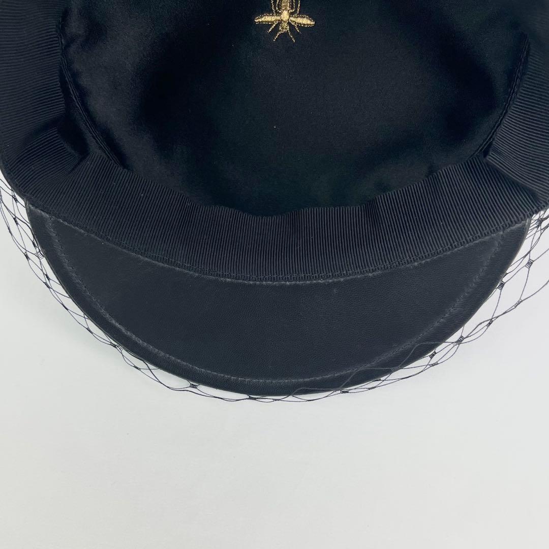 極美品 クリスチャンディオール アーティ キャスケット レザー ベール ブラック