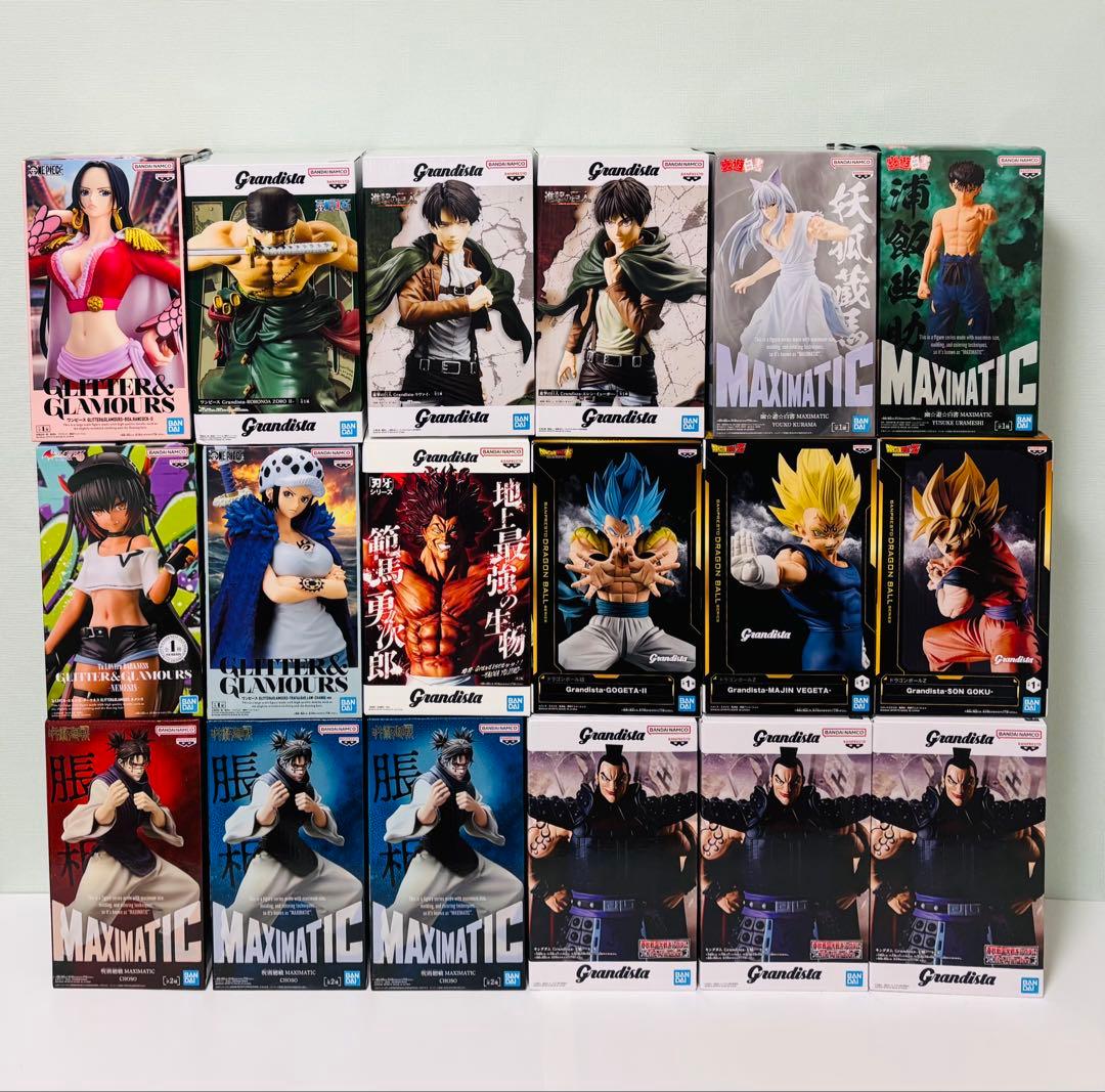 ワンピース ドラゴンボール 進撃の巨人 フィギュア grandista 18個