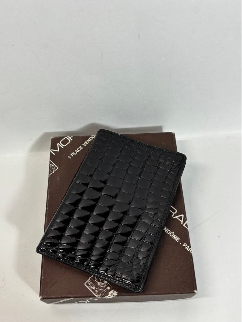 Morabito 名刺、カード入れ　クロコダイル　ブラック　モラビト
