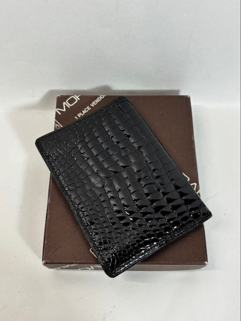 Morabito 名刺、カード入れ　クロコダイル　ブラック　モラビト