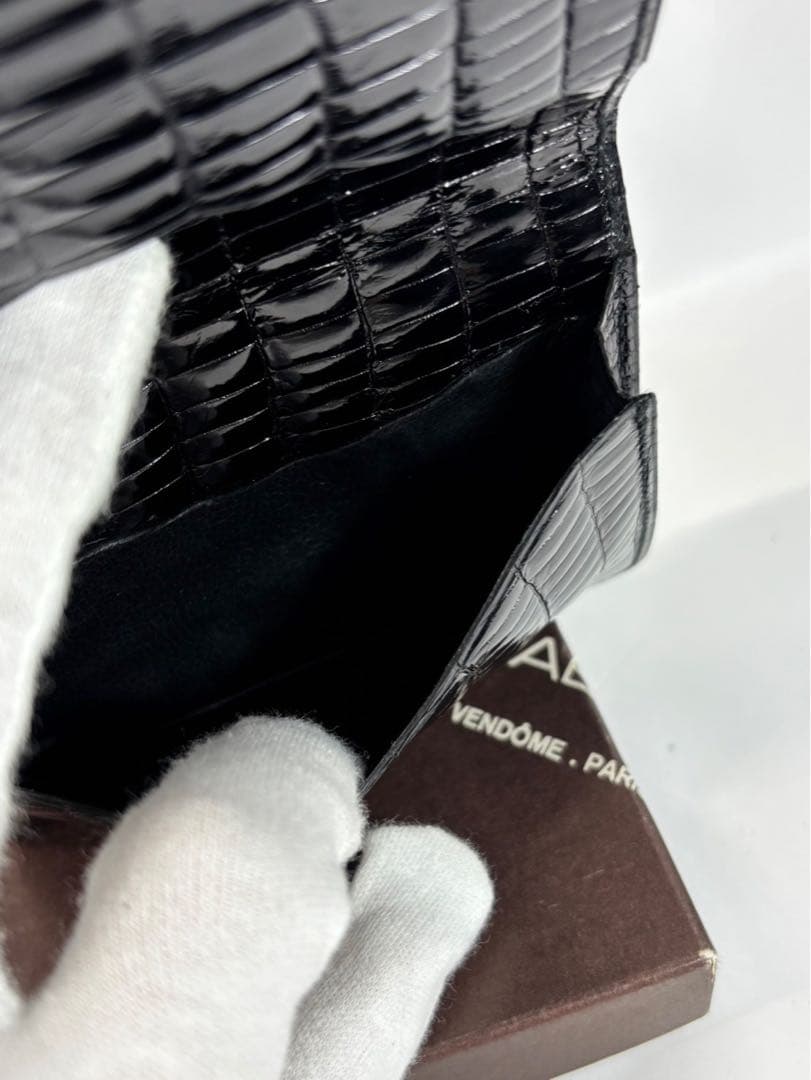 Morabito 名刺、カード入れ　クロコダイル　ブラック　モラビト