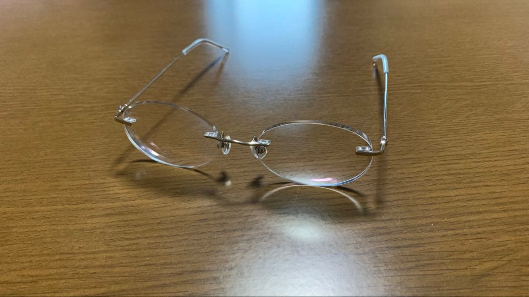 リムレス　メガネ　JINS 度有り
