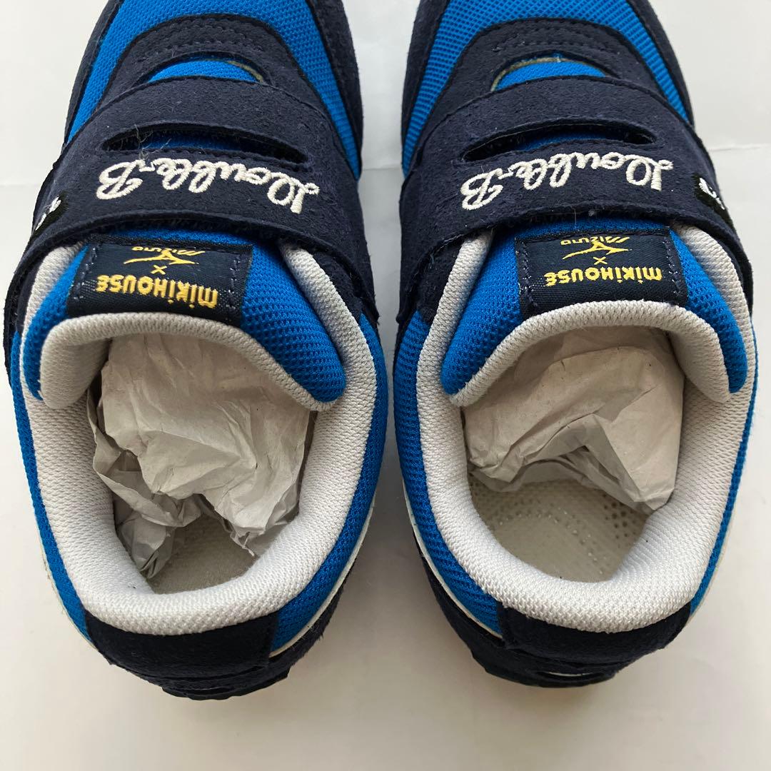 ミキハウス× ミズノDoubleB キッズスニーカー 19cm ブルー