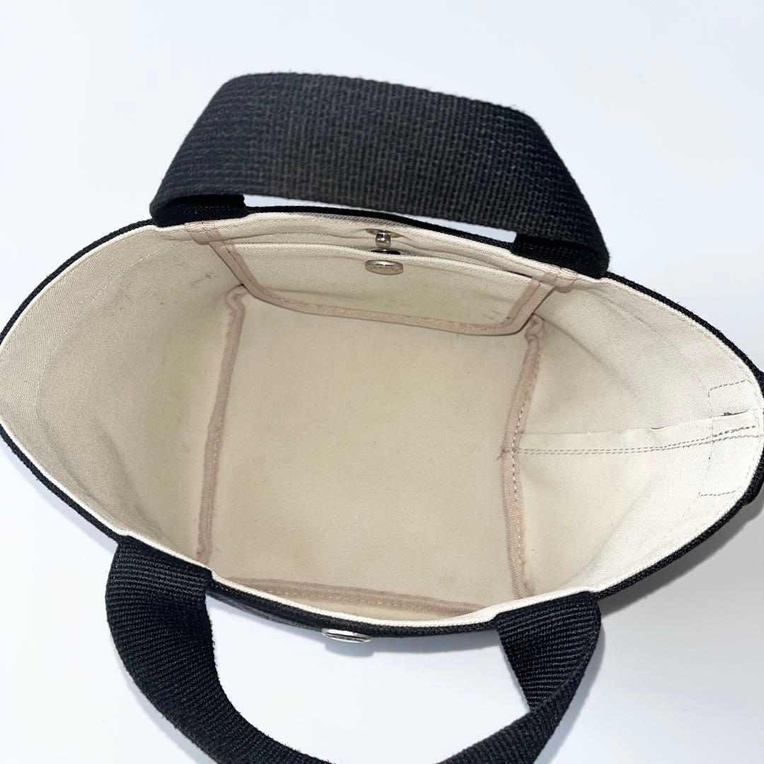 エルベシャプリエ　ハンドバッグ　701GP　コーテッドキャンバス　コットン　黒