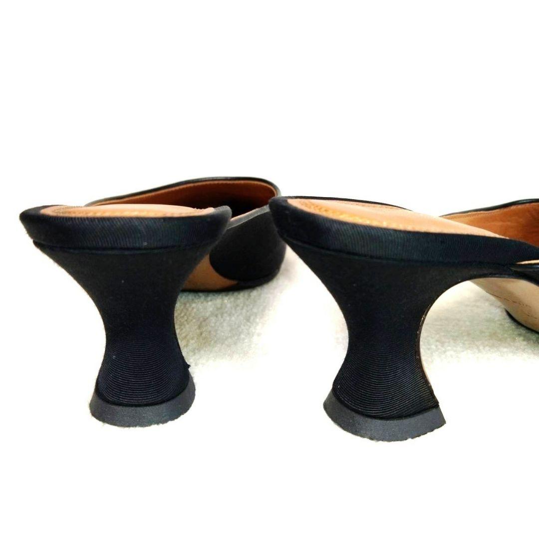 極美品！NEOUS ネオアス 黒 美シルエット ミュール 35 22.5cm