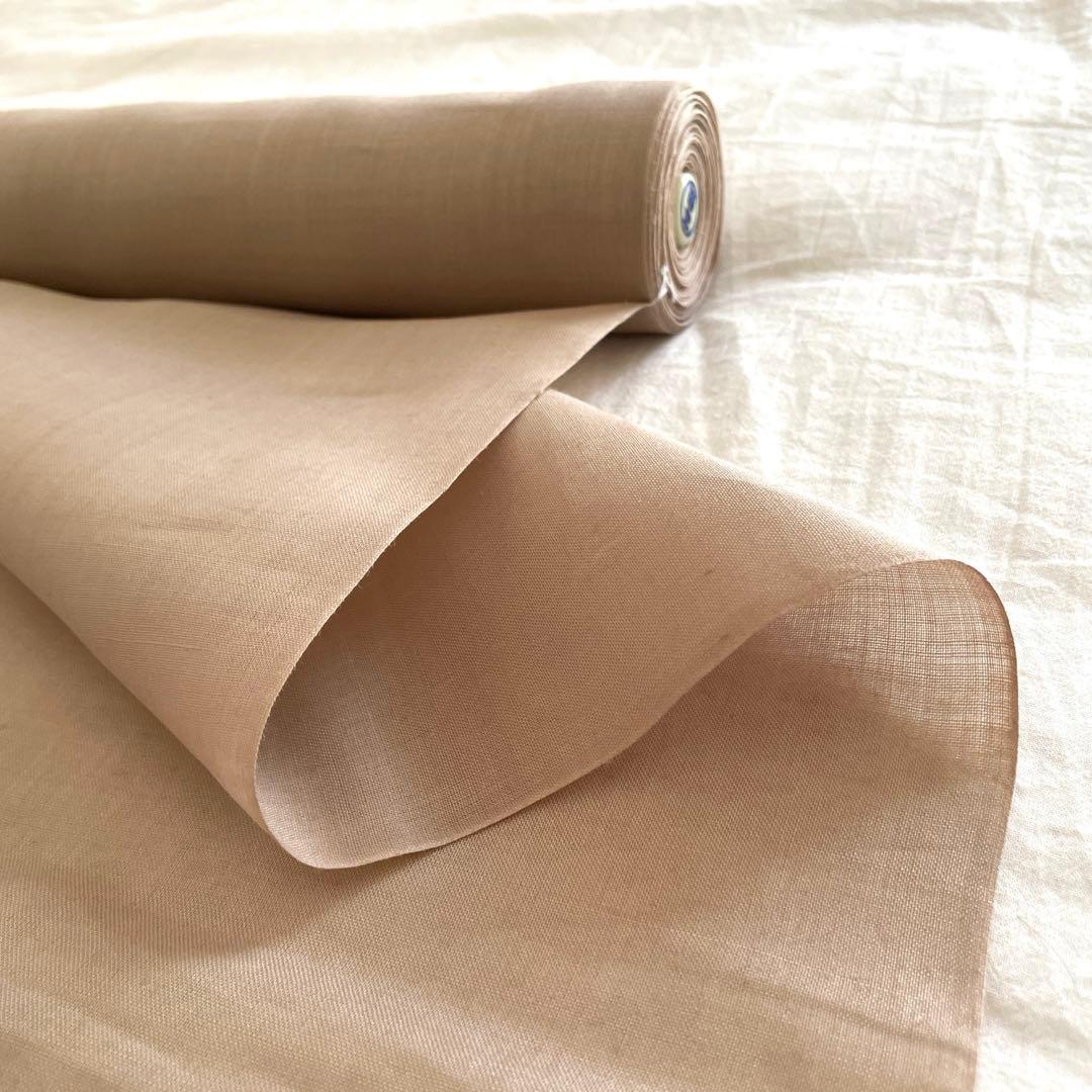 志賀麻　本麻襦袢　薄茶