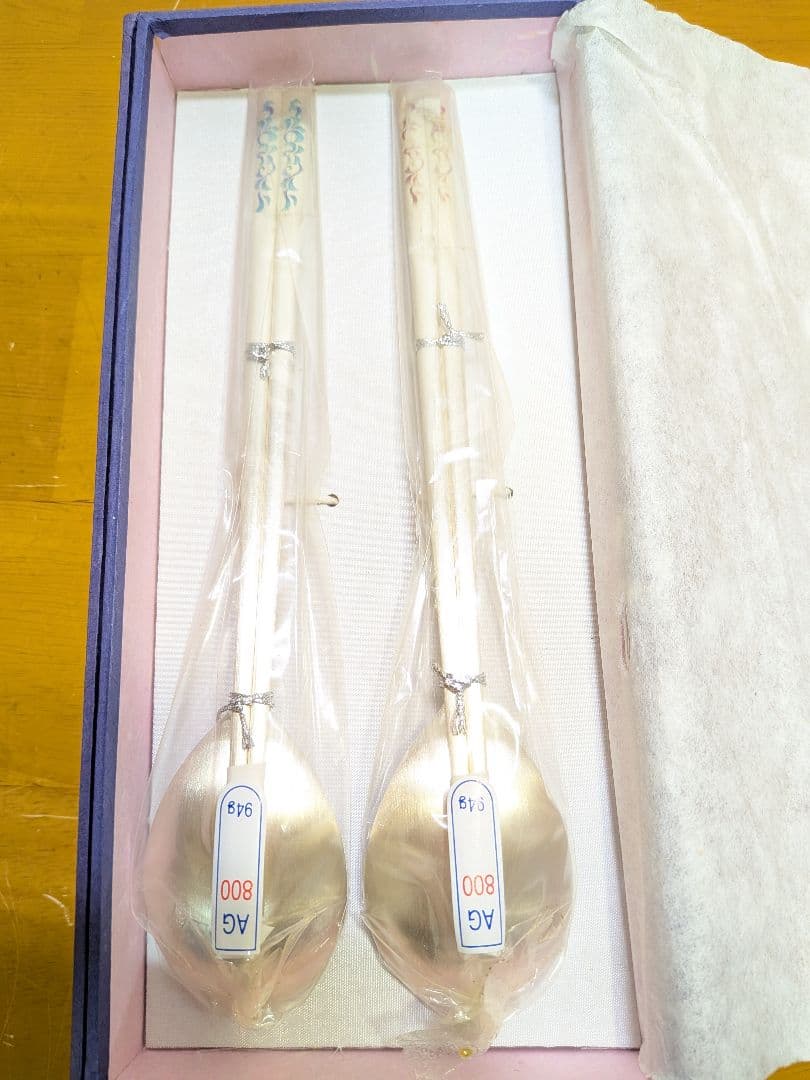 韓国　銀800　スプーン　お箸セット　ペア　未使用