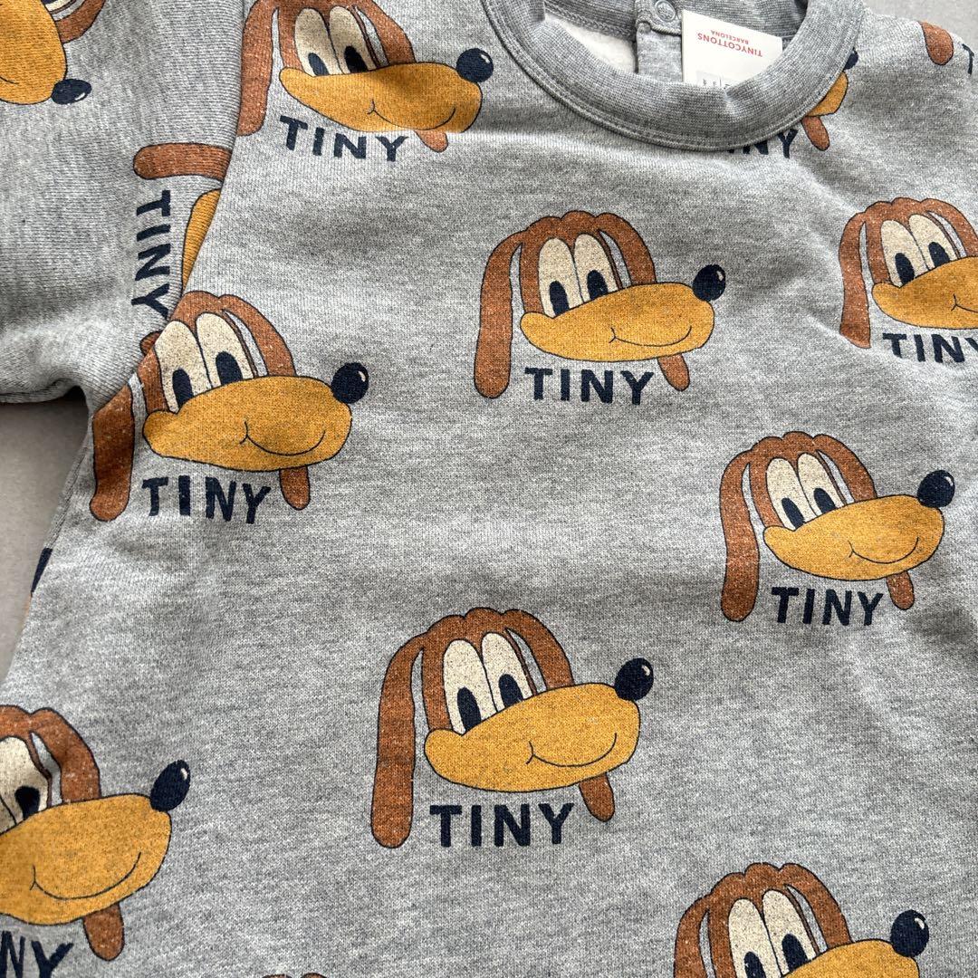 タイニーコットンズ　ロンパース グレー　犬柄　24M