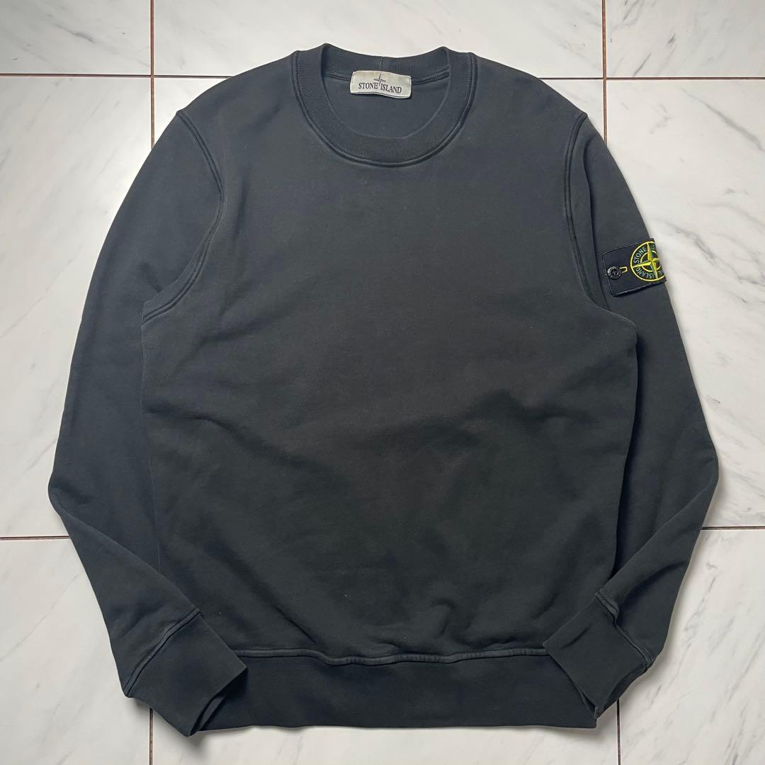 希少S STONE  スウェット グリーンエッジワッペン 黒