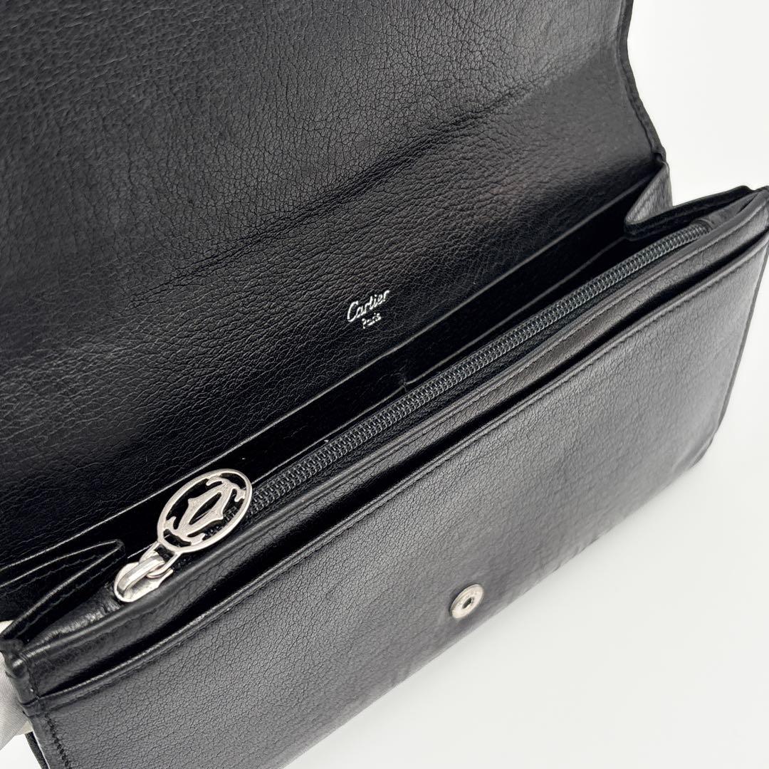 Cartier マルチェロ マストライン 長財布 ロゴ型押し シルバー金具