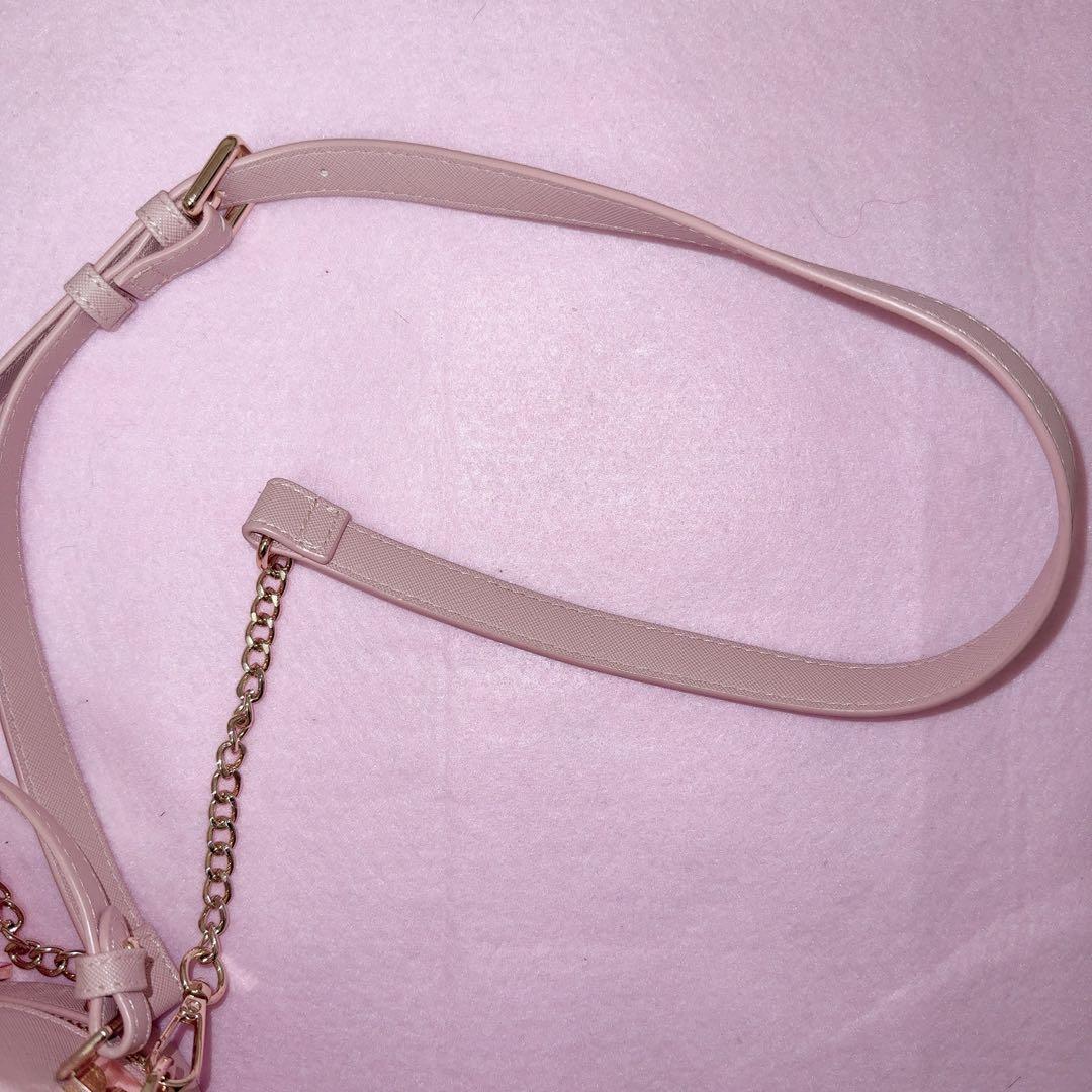 LIZLISA リボンビジューハートバック ピンク