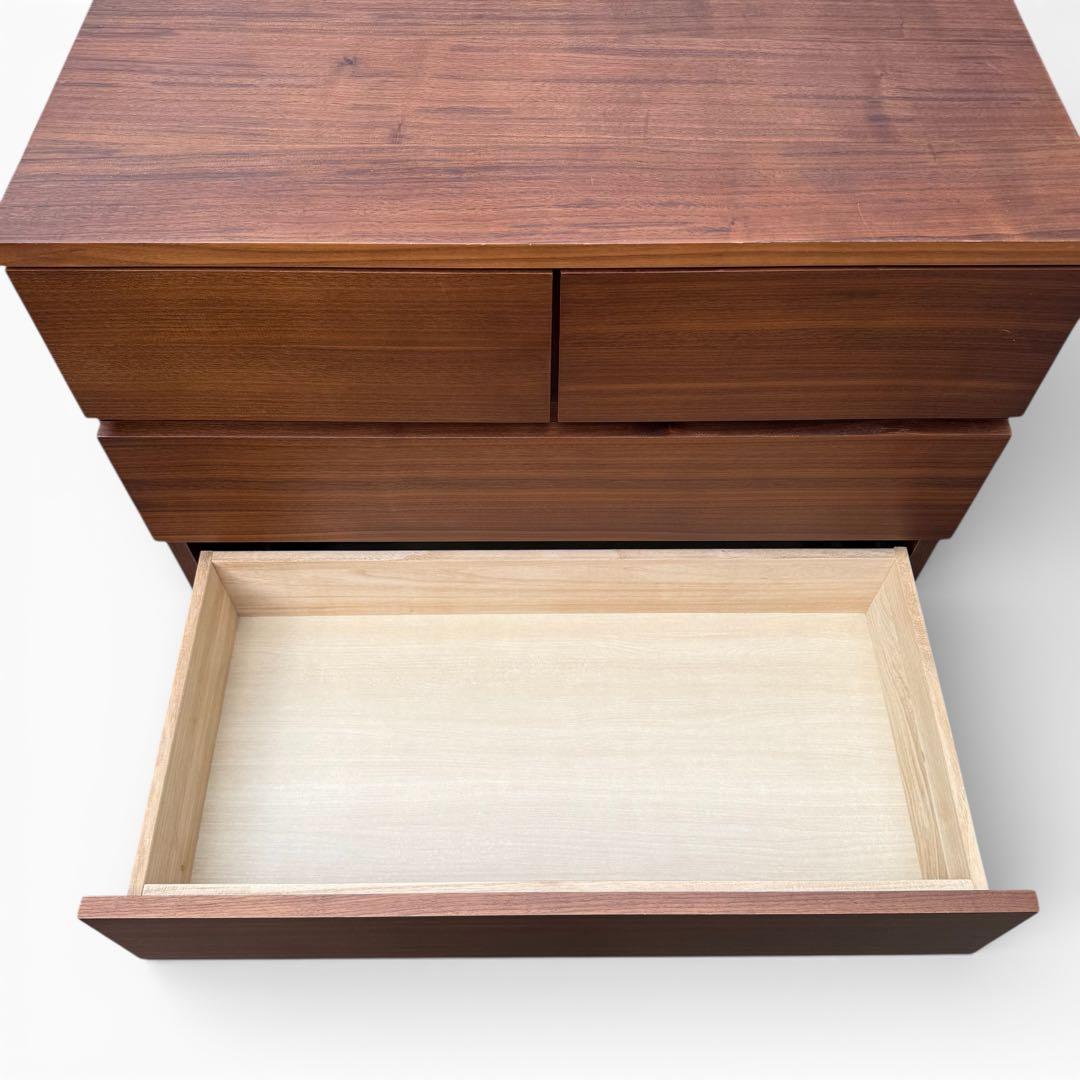 【美品】無印良品　チェスト ウォールナット 脚付 幅80cm タンス 収納 北欧