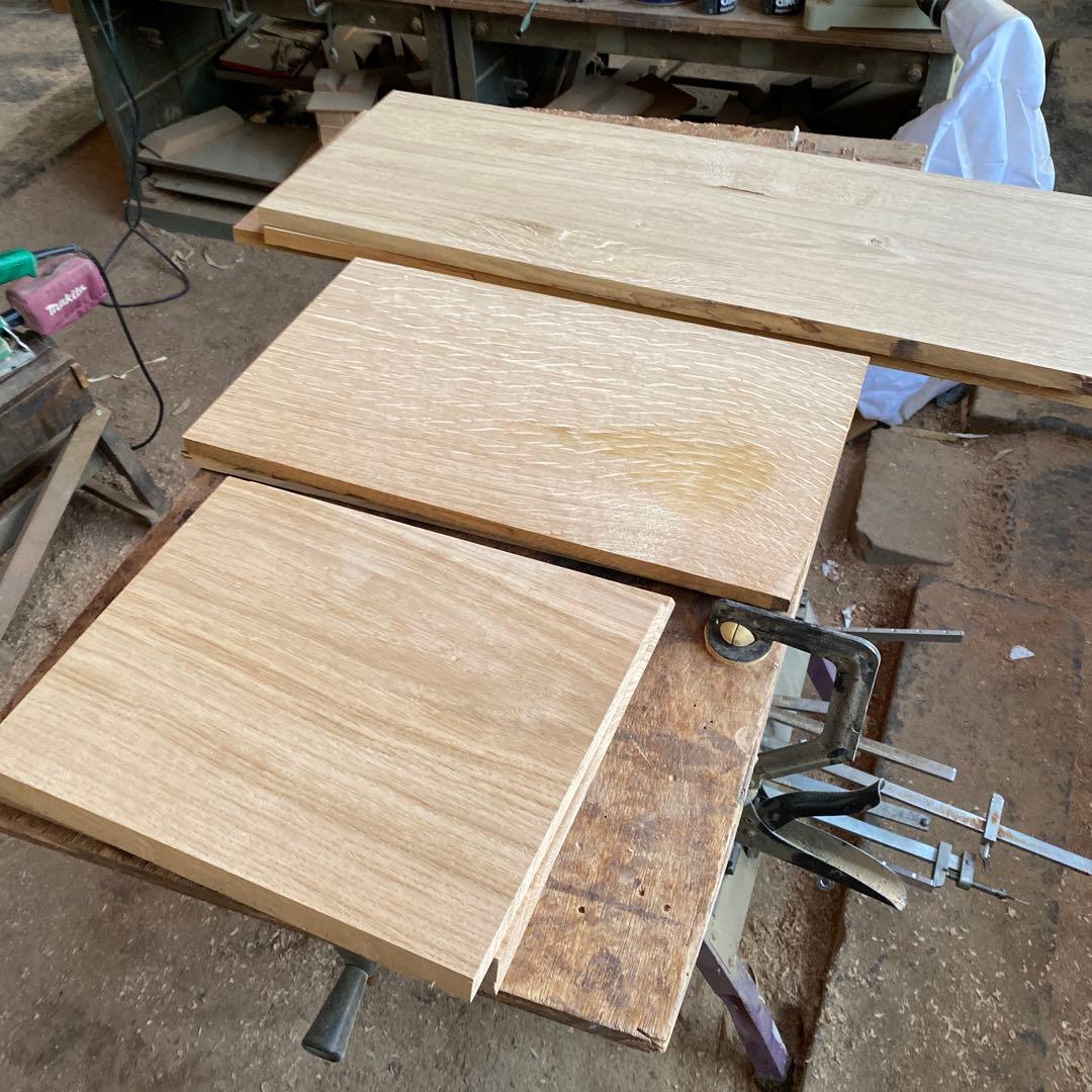 木製ブックスタンドとティッシュボックス ホワイトオーク無垢　オーダー品2点