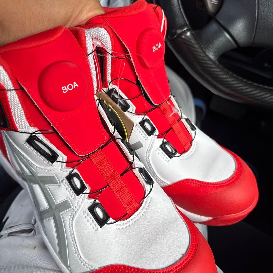 asics CP304BOA安全靴 赤/白限定色