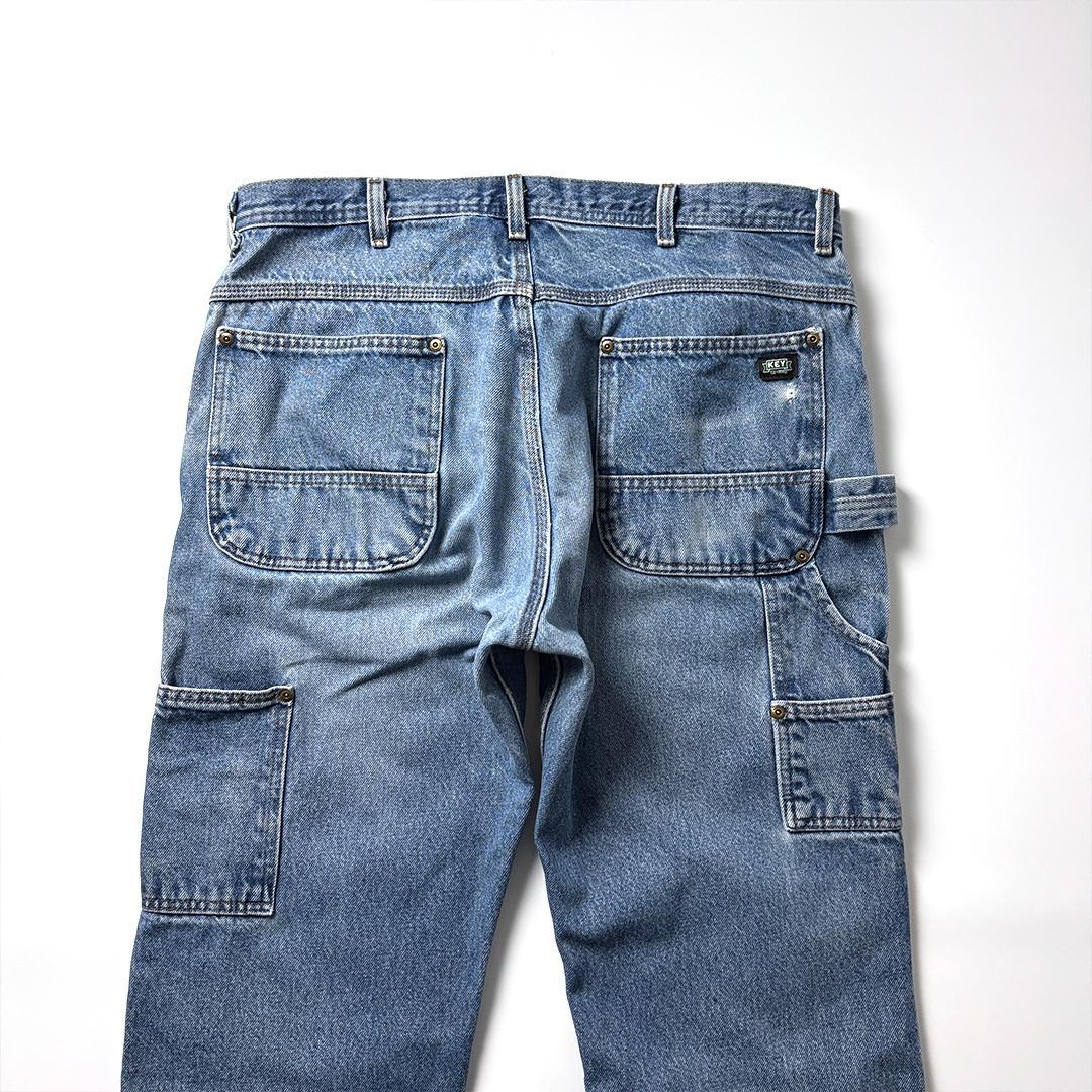 ダブルニー デニム ペインターパンツ W36 L30 KEY キー 鬼フェード