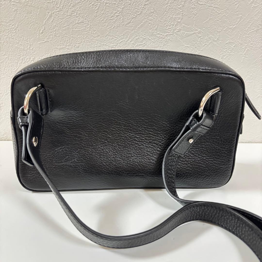 MOTHERHOUSE レザー リニア 2way ショルダー バッグ ブラック