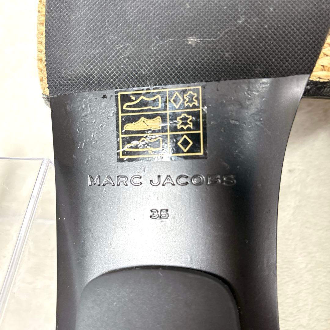 【美品】MARC JACOBS ラフィア サンダル 黒 35 レディース 靴