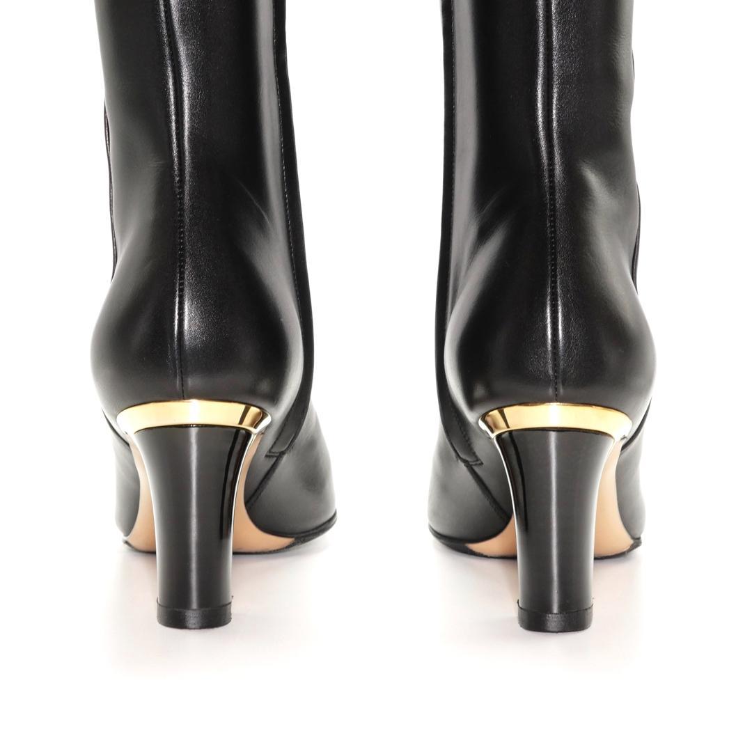 6.5D　SALVATORE FERRAGAMO TAMIKA　黒　ゴールド