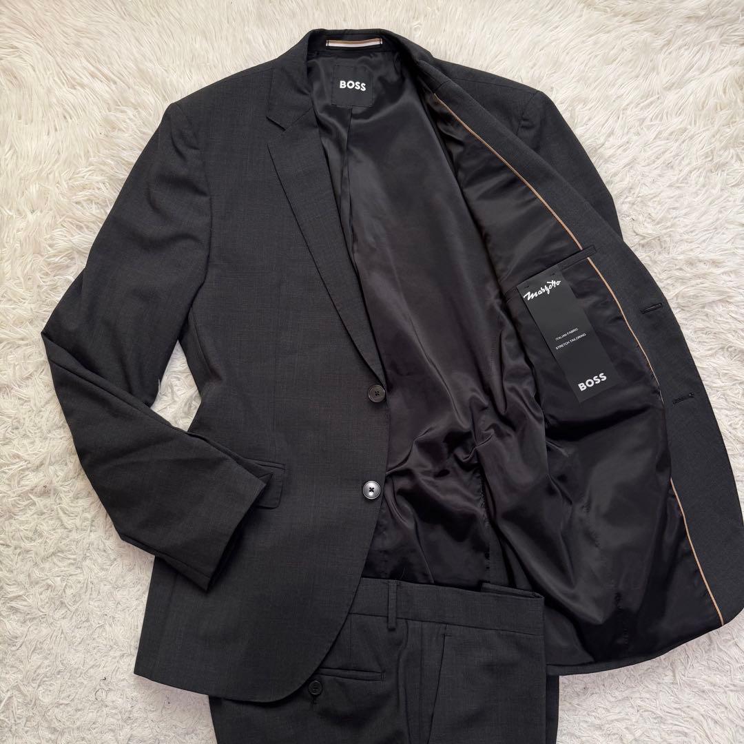 現行極美品XLサイズ相当　ヒューゴボス　マルゾット生地　スーツ　セットアップ