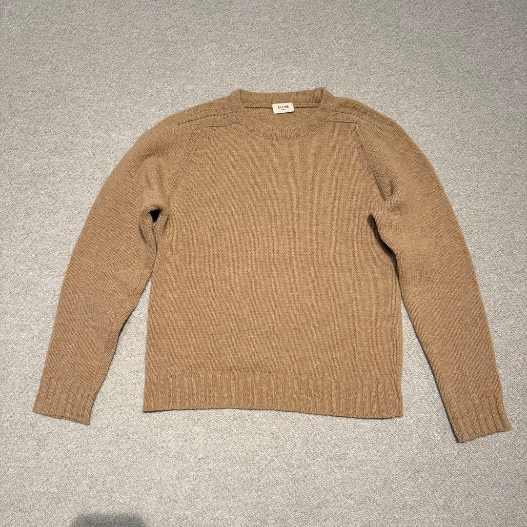 セリーヌ クルーネックニット ベージュ XS エディスリマン