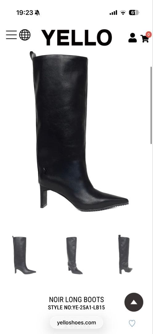 YELLO ブラック ロングブーツ MサイズYE-25A1-LB15