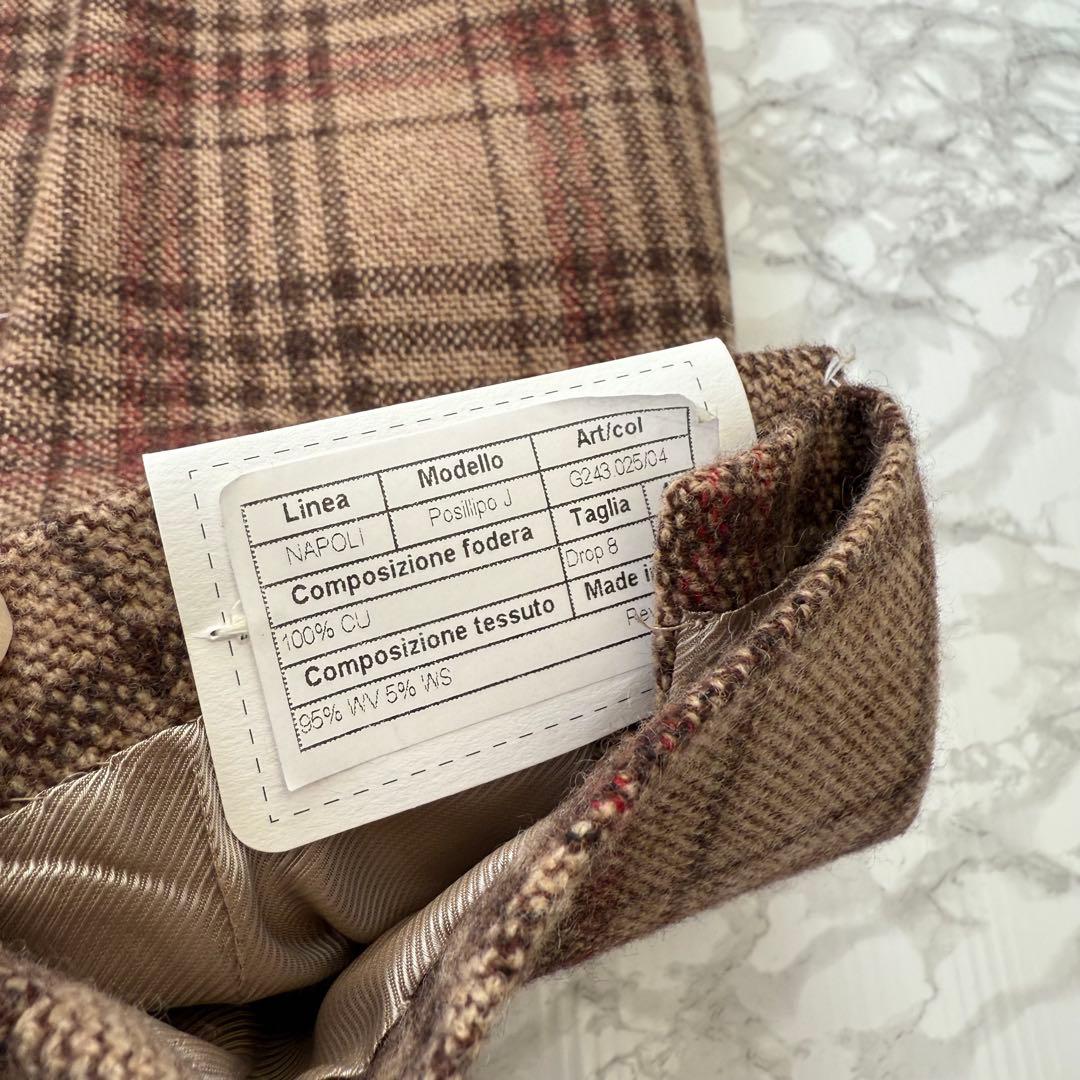 De Petrillo チェック柄 テーラードジャケット　48サイズ