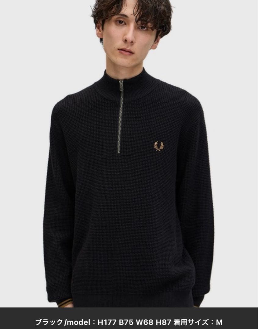 トップス FRED PERRY Waffle Stitch Half Zip Jumper