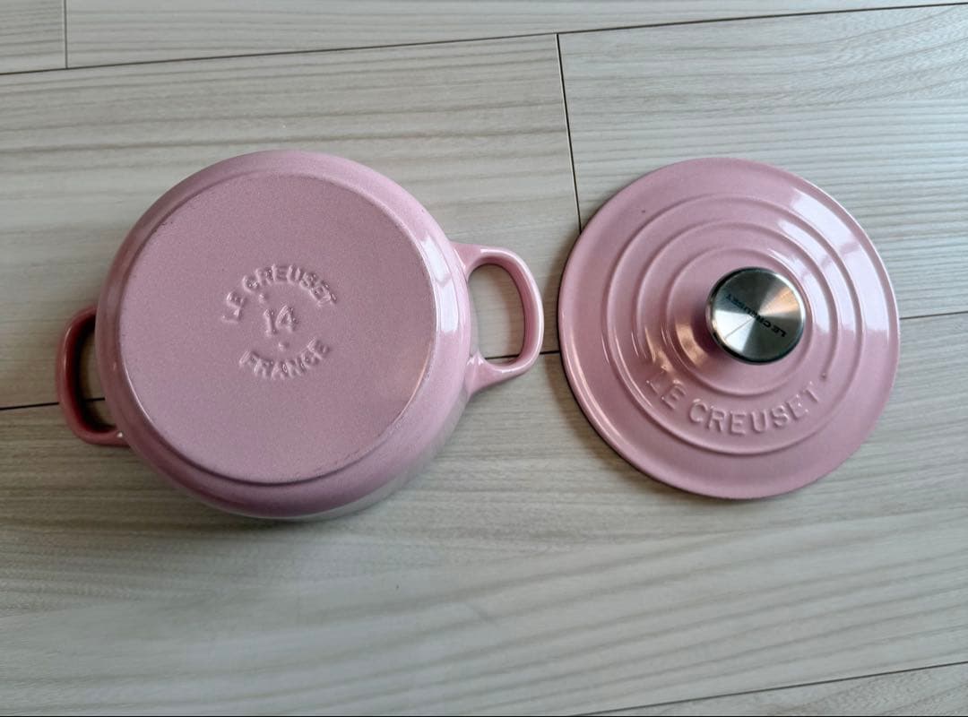 ルクルーゼ ココットロンド 14cm 両手鍋 ピンク