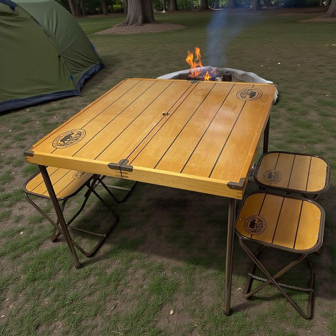 ウッドピクニックテーブル キャンプ キャンプテーブル ビンテージ テーブルセット