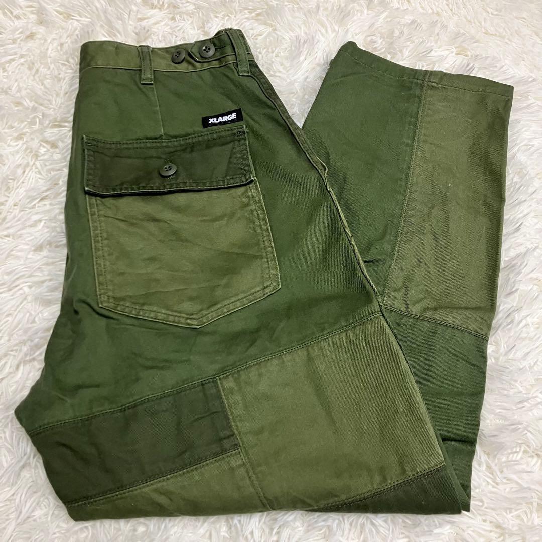 《美品30人気早い者勝ち》エクストララージパッチワークベイカーパンツストリート