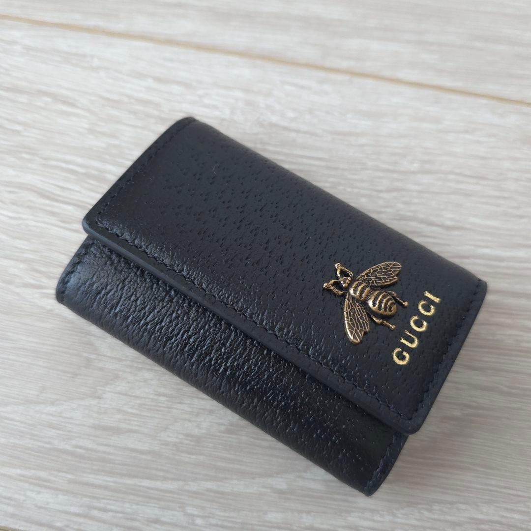 未使用【グッチ】アニマリエ　レザー　6連　キーケース　ハチ