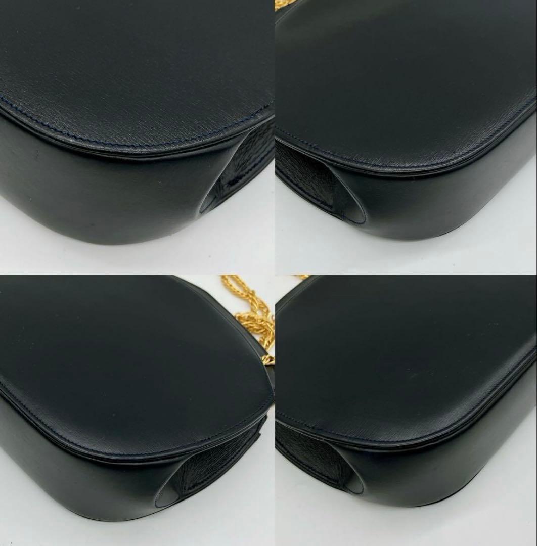 【Cartier】　ショルダーバッグ　濃紺色　ゴールド金具