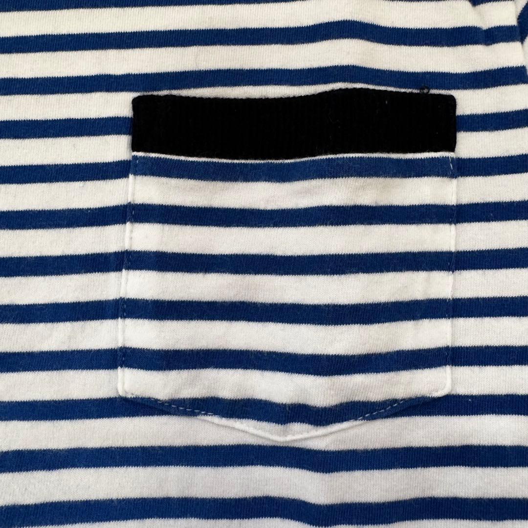 【希少】MONCLER 青と白のストライプ Tシャツ 半袖