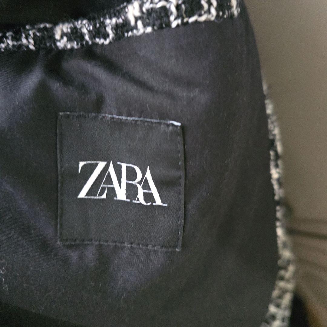 ド*ル様 ZARA テーラードジャケット XL ブラック・ホワイト　エレガントで