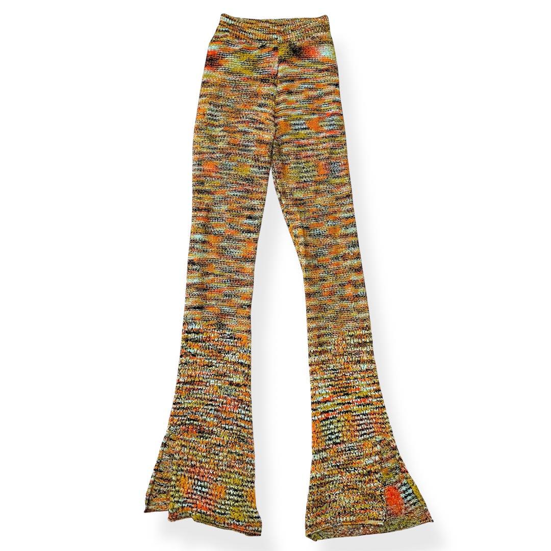 PERVERZE｜perverze open knit pants フレア