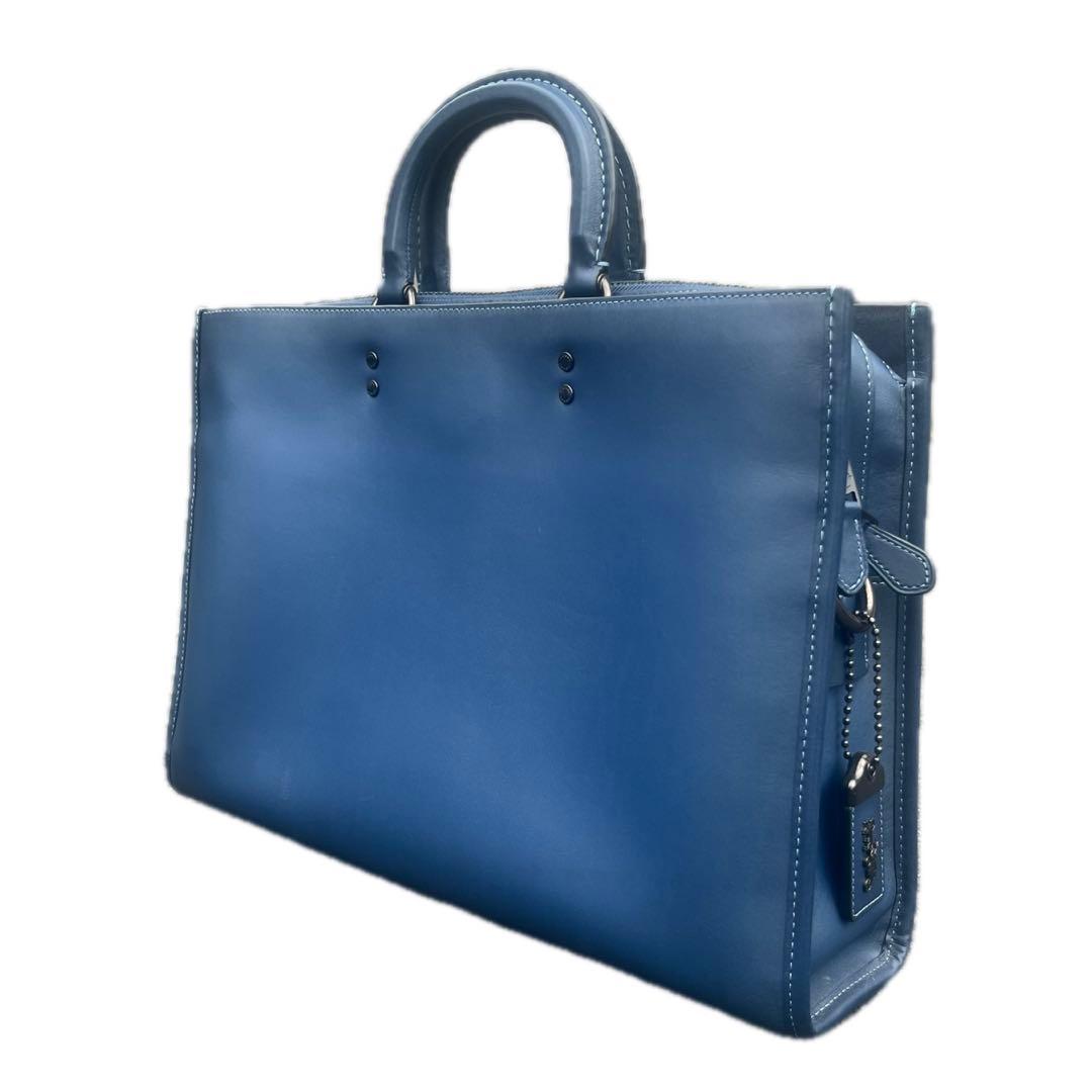 COACH バッグ ネイビー ストラップ有 グラブタンレザー 本革 ビジネス