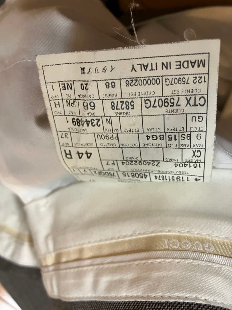 GUCCI スラックス　44R グレー　Sサイズ