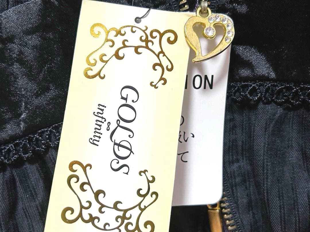 タグ有♡GOLDS♡ハートチャーム＆ダブルジップ♡チョーカー付トップス♡黒ピンク