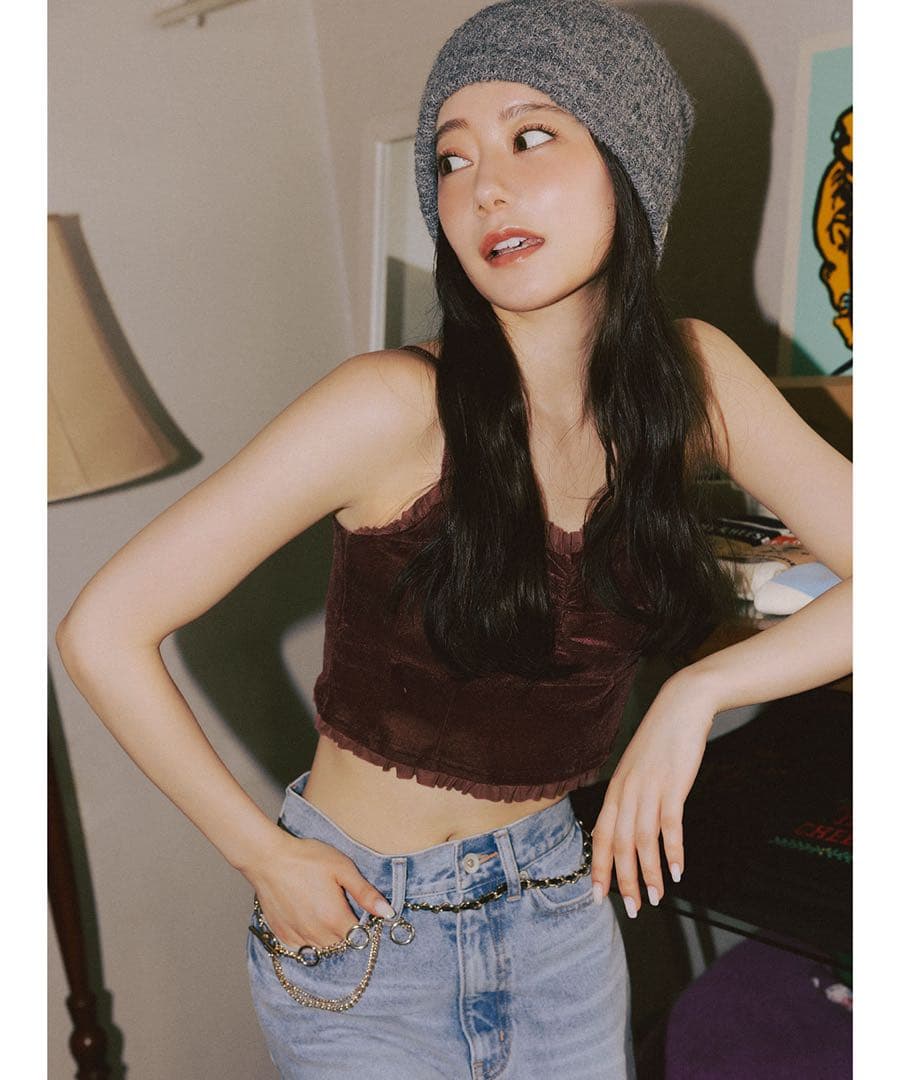 【新品未使用】ココディール ベロアビスチェキャミソール