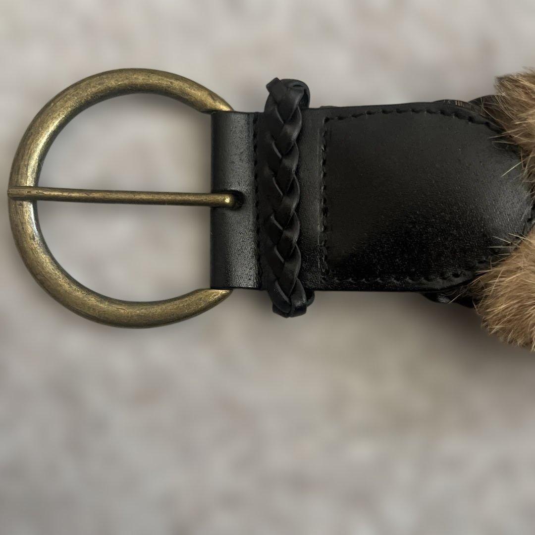 週末価格&クーポンと合わせてお得 レアgoaラビットファーベルト