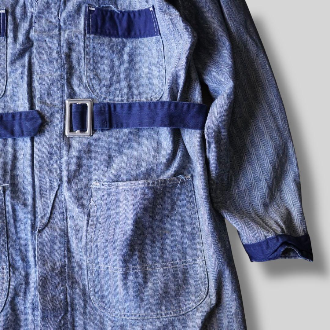 80's~90's ヘリンボーンワークコート ショップコート 雰囲気系 ボロ