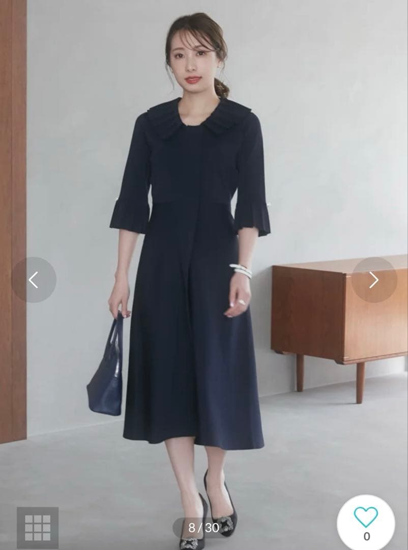 マーリエルカセット　華やかプリーツ今どきモードニットワンピース