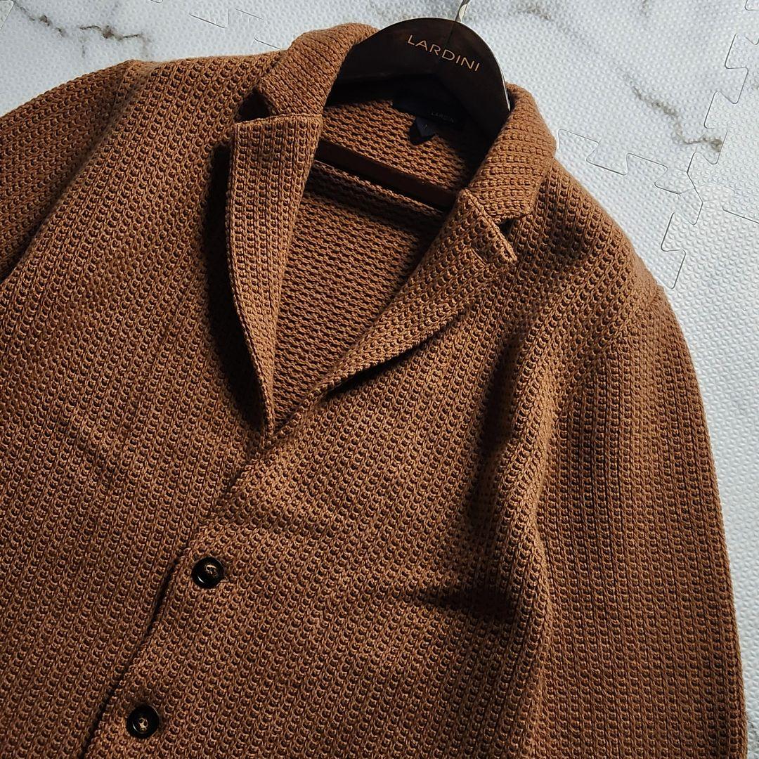超美品✨総カシミヤ ラルディーニ XL テーラードジャケット ニット キャメル