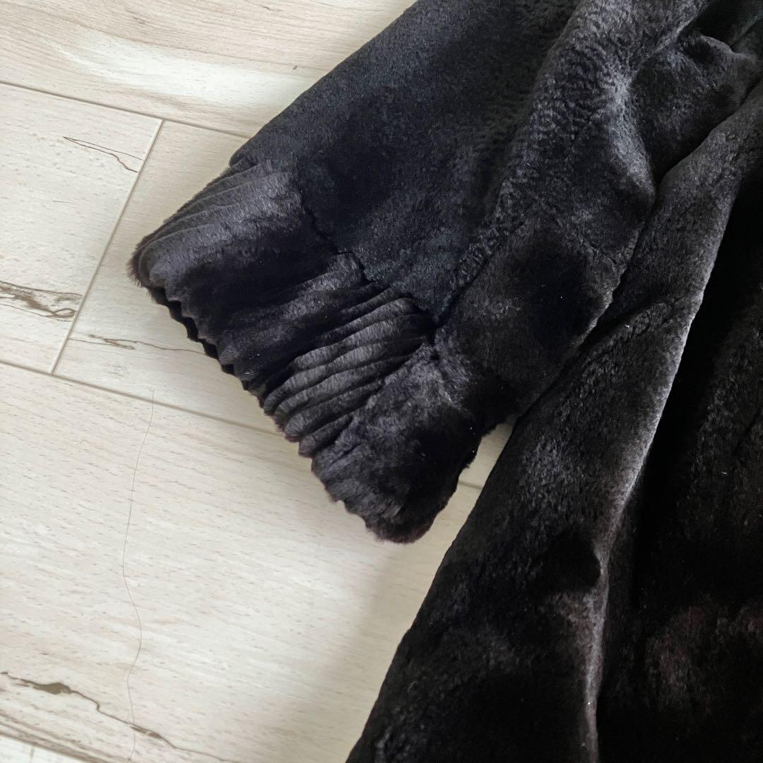 サガミンク　ミンクファーコート　ロング　銀サガ　デザイン襟　シルク