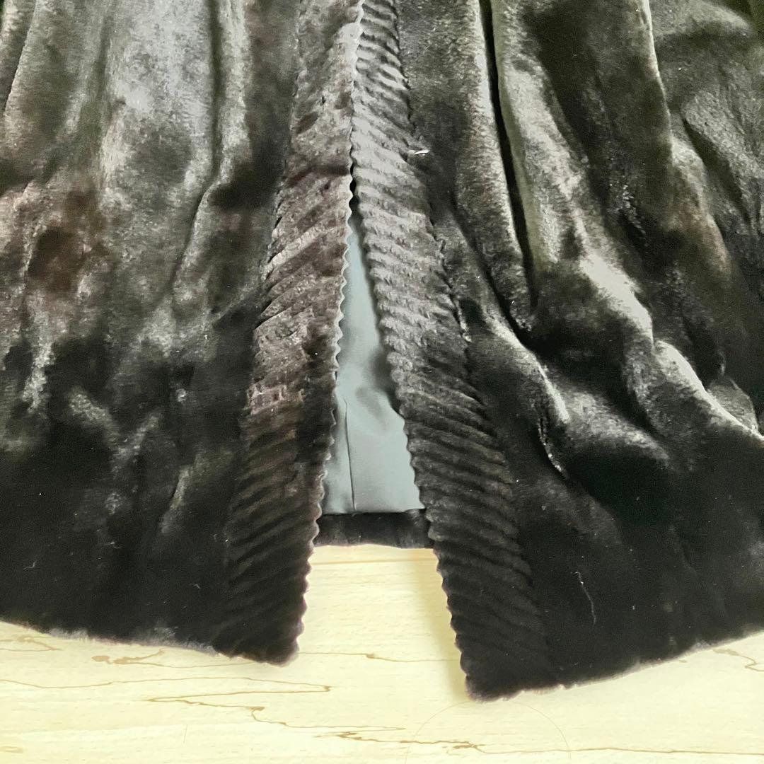 サガミンク　ミンクファーコート　ロング　銀サガ　デザイン襟　シルク