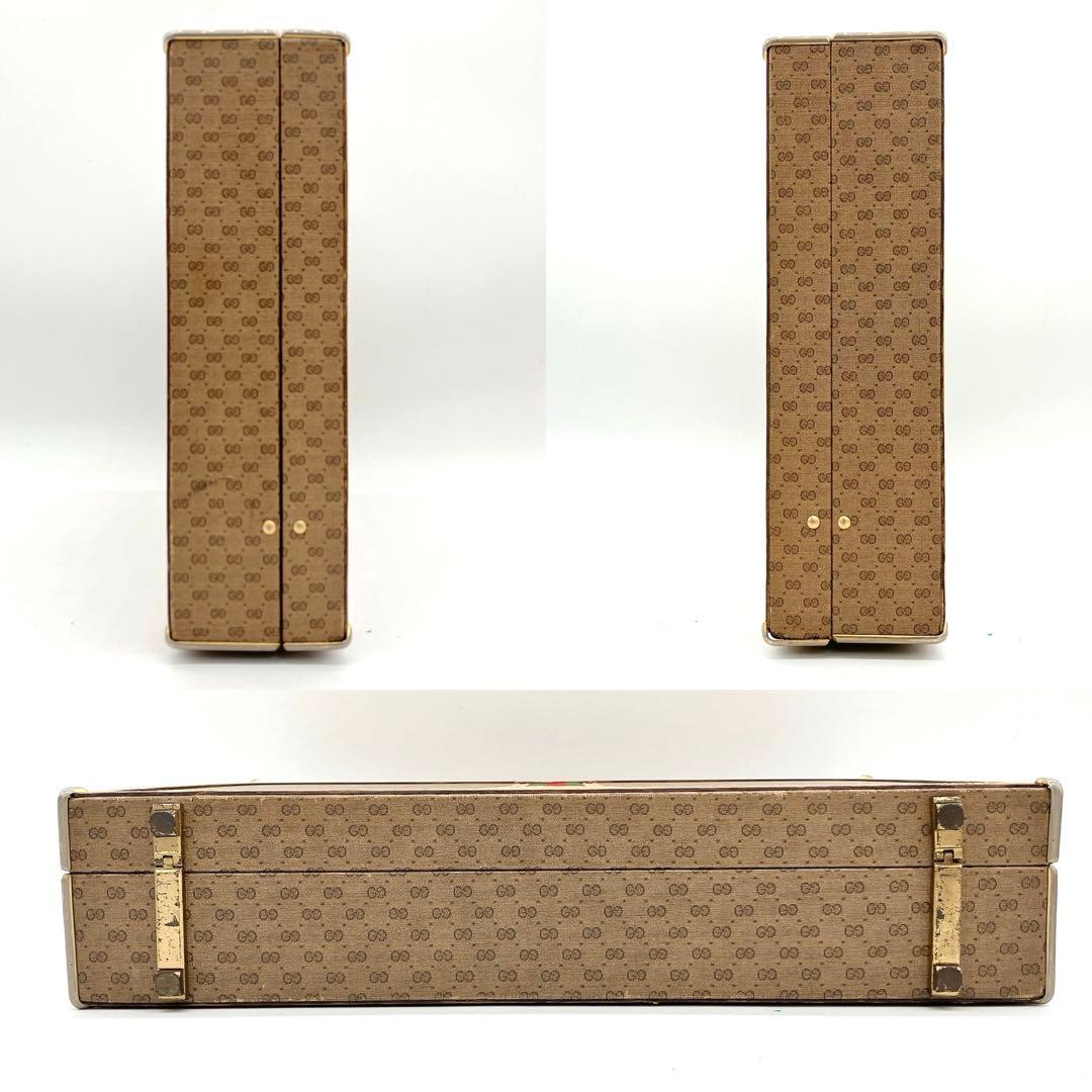 【GUCCI】アタッシュケース　シェリーライン　マイクロGG PVC ベージュ