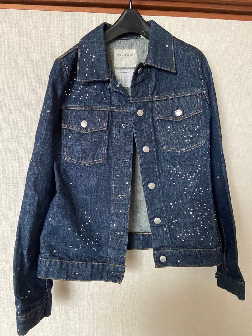 HELMUT LANG ビジュー　デニムジャケット Mサイズ　ヘルムートラング
