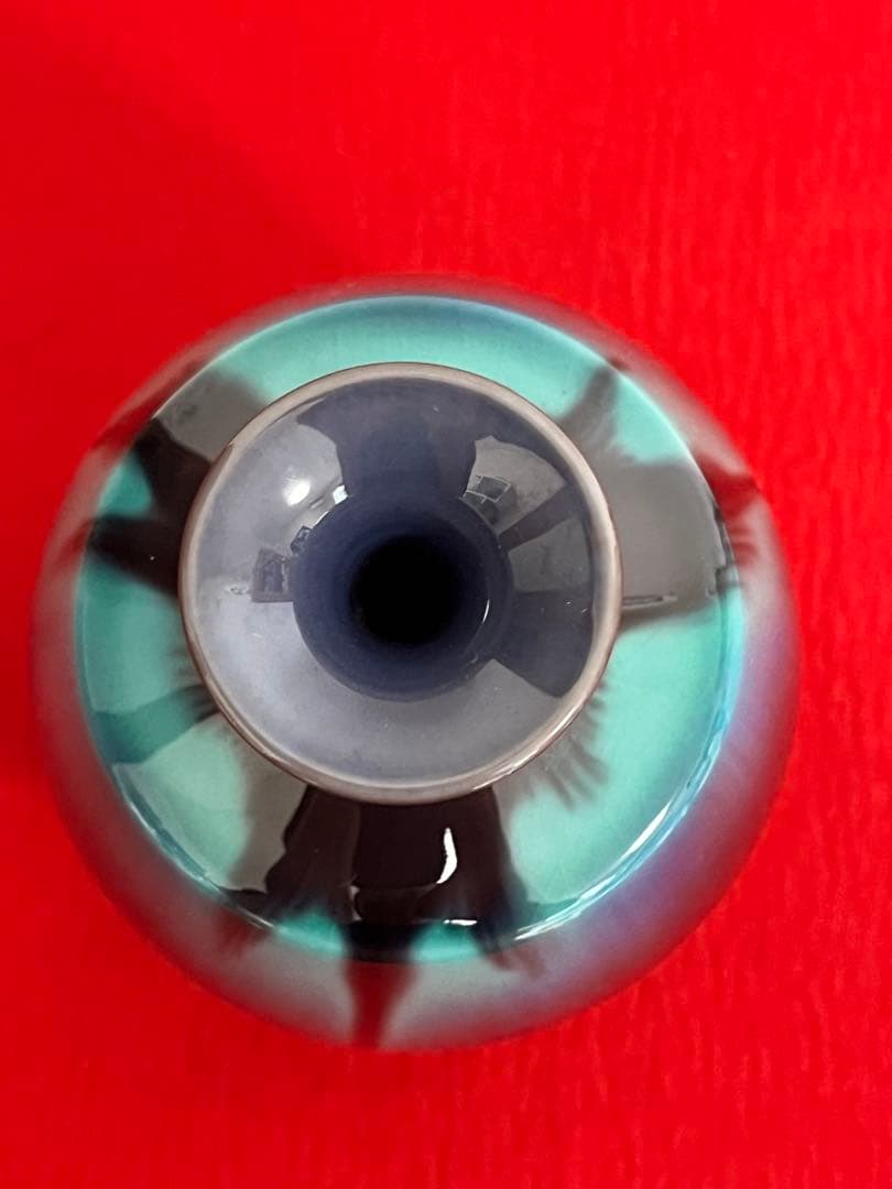 人間国宝 三代 徳田八十吉 彩釉 壺 管理T274 共箱 共布 付