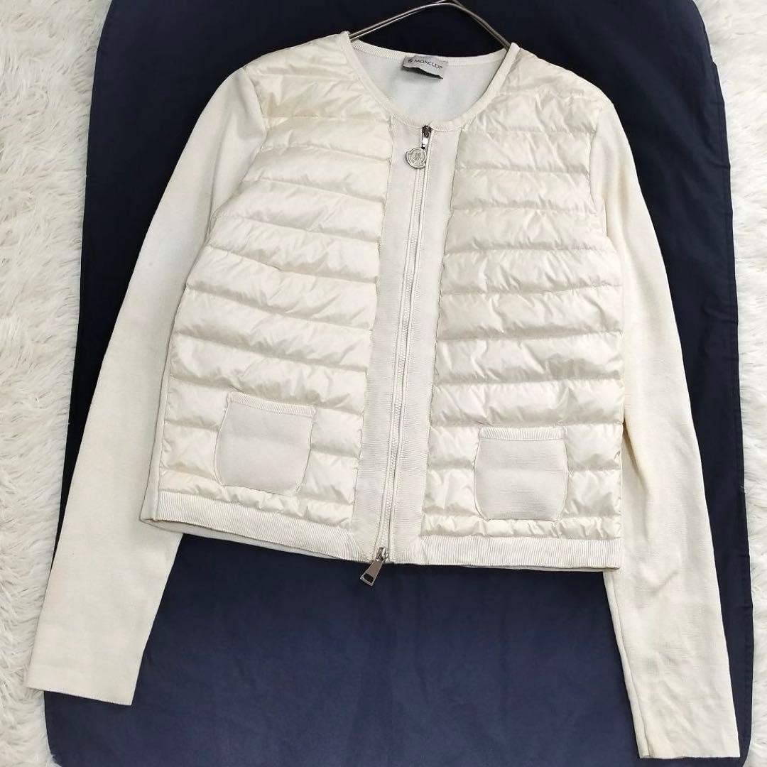 18231✨モンクレール マグリアカーディガン 切替 ノーカラーダウンジャケット