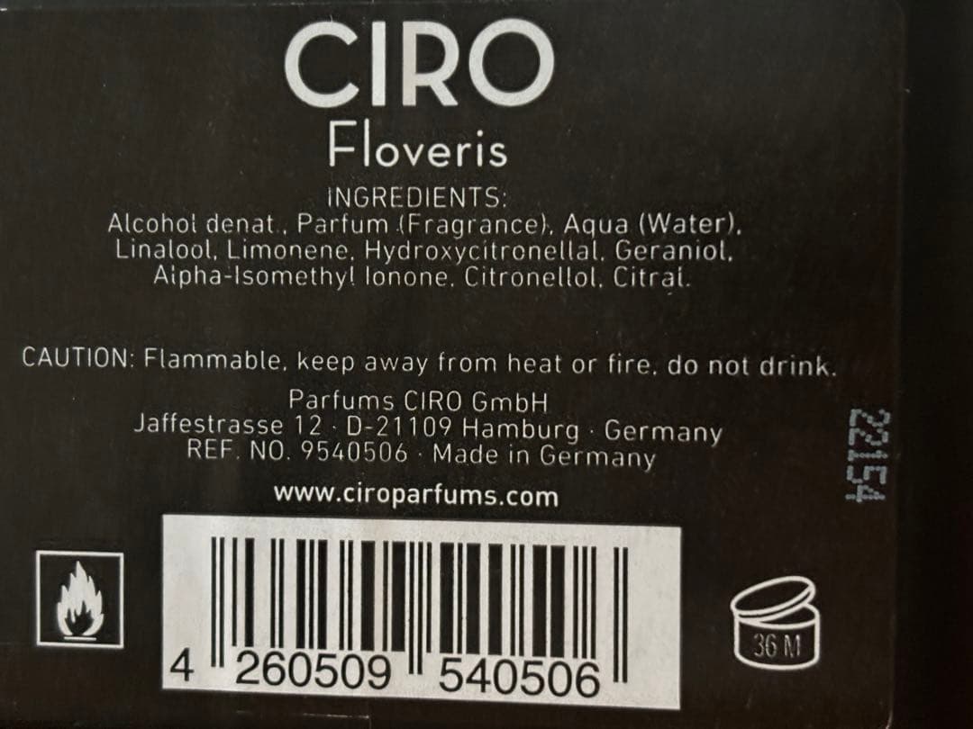 香水(女性用) CIRO Floveris Eau de Parfum 100ml